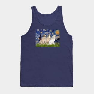 Starry Night Adapted to Include Three Great Pyrenees Dogs Tank Top